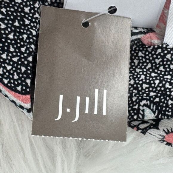 J. Jill NWT Marvel Black/White Pink Floral Tunic Sz 2X - Picture 7 of 11